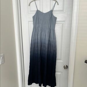 Madewell Gray and Black Spaghetti Strap Sundress